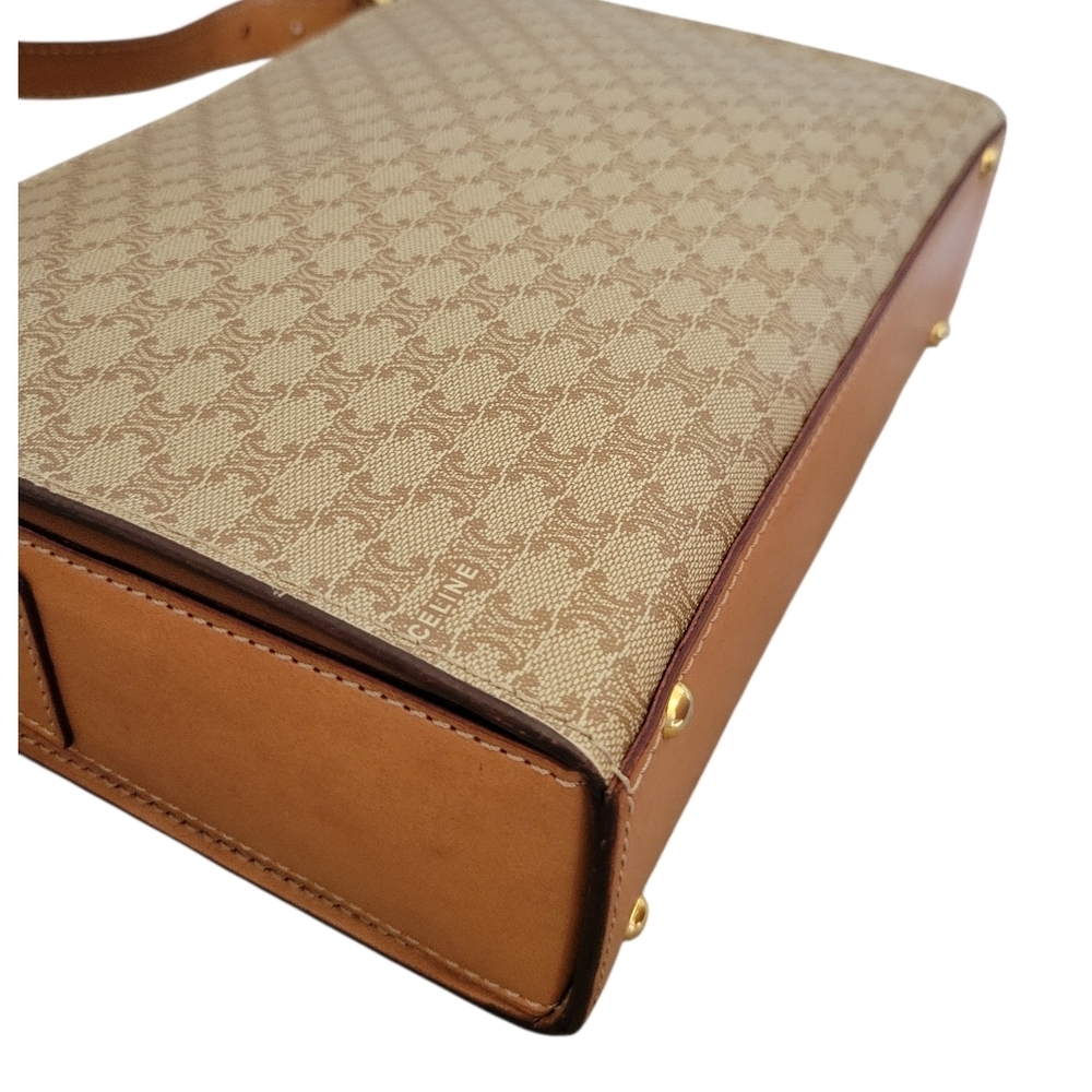 Celine Brown Monogram Crossbody Bag with Gold Plate - Picture 3 of 16